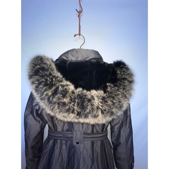 Laundry by Shelli Segal Fox Fur Trimmed Coat - Size‎ S - Just Fabulous! - Picture 3 of 16